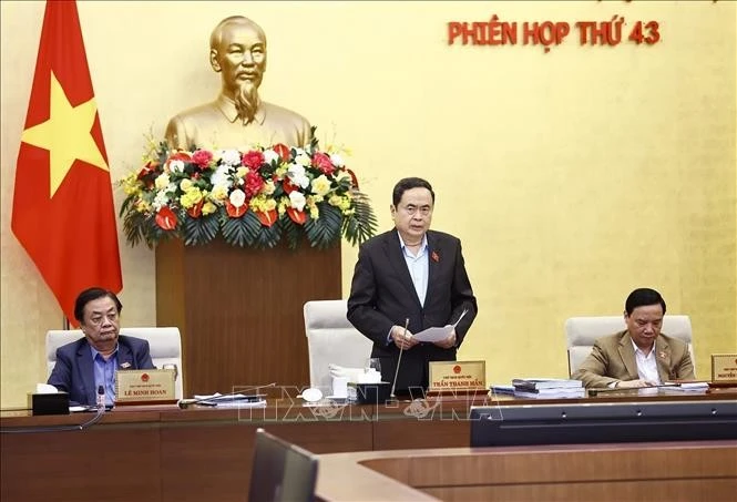 Chủ tịch Quốc hội Trần Thanh Mẫn phát biểu bế mạc Phiên họp. Ảnh: Doãn Tấn/TTXVN