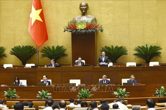 Phó Chủ tịch Quốc hội Nguyễn Khắc Định phát biểu tại phiên họp ngày 11/6/2025. Ảnh: Doãn Tấn/TTXVN
