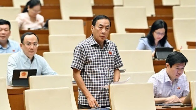 Đại biểu Phạm Văn Hòa (Đoàn Đồng Tháp). (Ảnh: THỦY NGUYÊN)