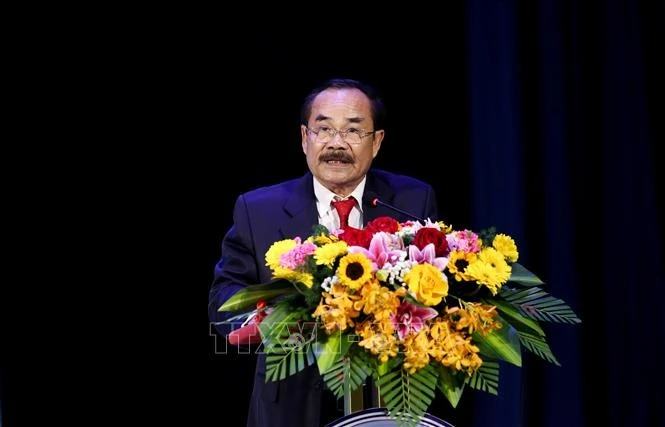 Ông Phạm Hồng Lĩnh, Chủ tịch Hiệp hội Thể thao dưới nước Việt Nam phát biểu tại lễ vinh danh.