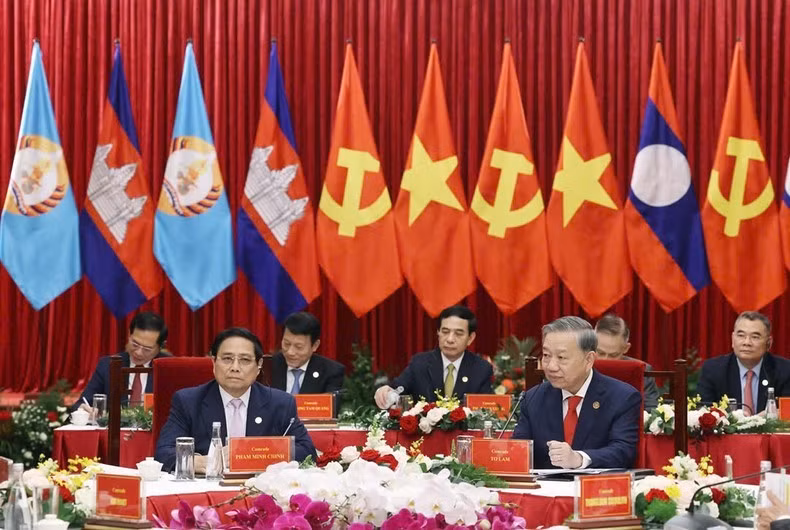 Tổng Bí thư Tô Lâm, Thủ tướng Phạm Minh Chính tại Cuộc gặp.