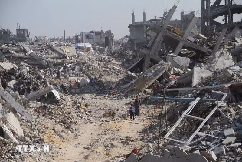 Cảnh tàn phá do xung đột tại trại tị nạn Jabalia, Dải Gaza, ngày 29/1/2025.