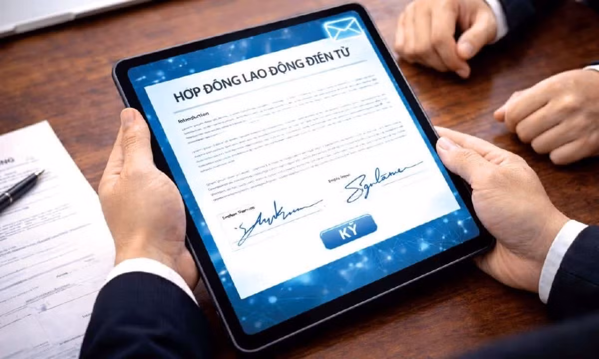 Chậm nhất ngày 15/12 phải vận hành Nền tảng hợp đồng lao động điện tử. Ảnh minh họa - AI