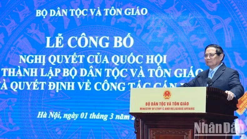 Thủ tướng Phạm Minh Chính phát biểu ý kiến chỉ đạo tại buổi lễ.