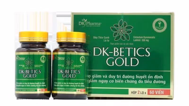 Thực phẩm bảo vệ sức khỏe DK-Betics Gold quảng cáo không phù hợp với giấy xác nhận. (Ảnh chụp màn hình)