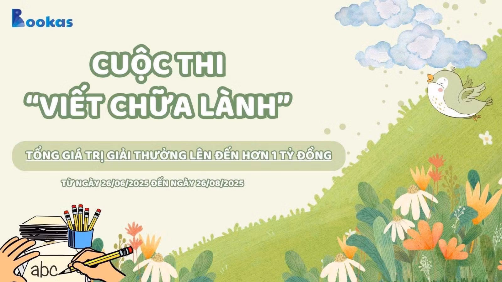 Thông tin chính thức của cuộc thi "Viết chữa lành" mới được phát động.