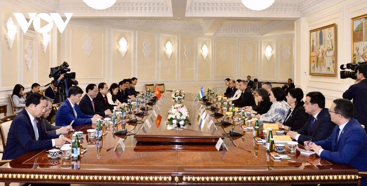 Chủ tịch Quốc hội Trần Thanh Mẫn hội đàm Chủ tịch Hạ viện Uzbekistan Nuriddin Ismoilov