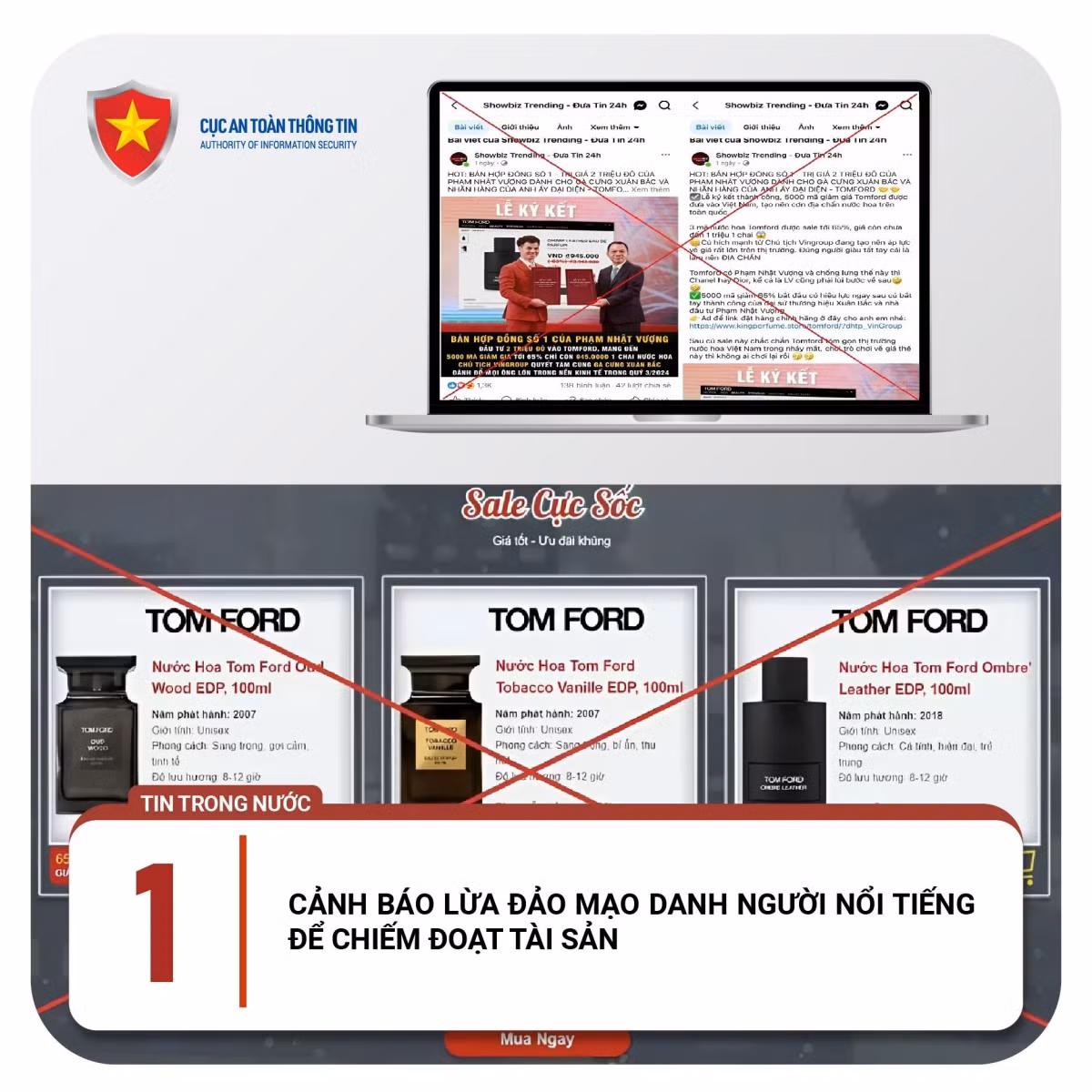 Cảnh báo lừa đảo mạo danh người nổi tiếng.