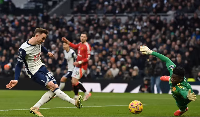 James Maddison ghi bàn mở tỉ số cho Tottenham.