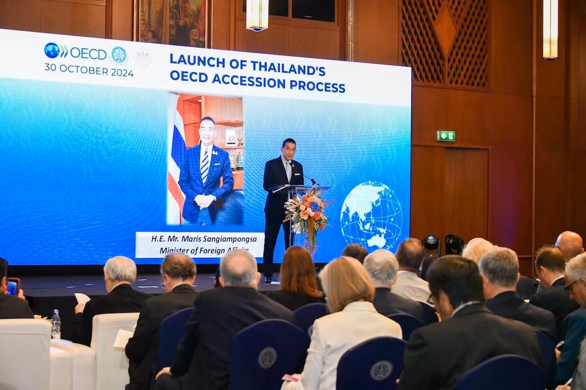 Lễ khởi động tiến trình gia nhập OECD của Thái Lan diễn ra vào chiều 30/10/2024 tại Bộ Ngoại giao Thái Lan, Bangkok (Ảnh: Bộ Ngoại giao Thái Lan)