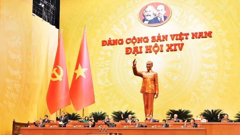 Đoàn Chủ tịch tại phiên trù bị Đại hội XIV của Đảng. (Ảnh: KHOA NGUYÊN)