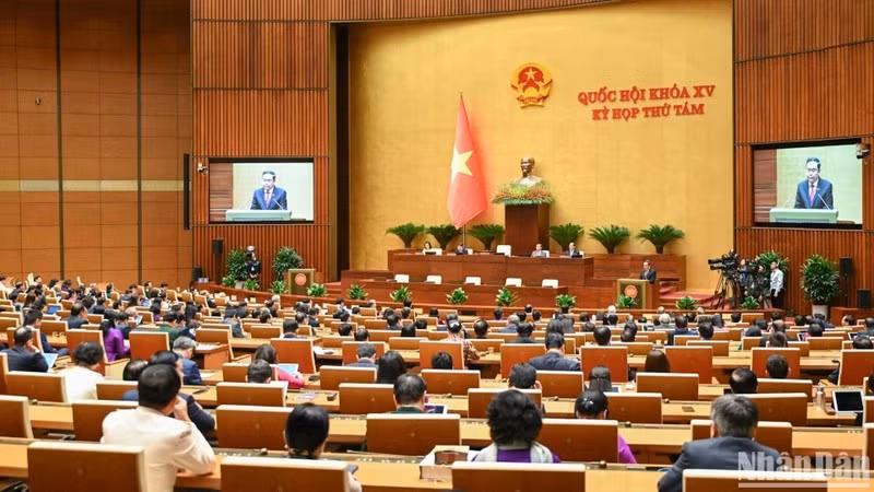 Một phiên họp tại Kỳ họp thứ 8, Quốc hội khóa XV. Ảnh: Nhandan