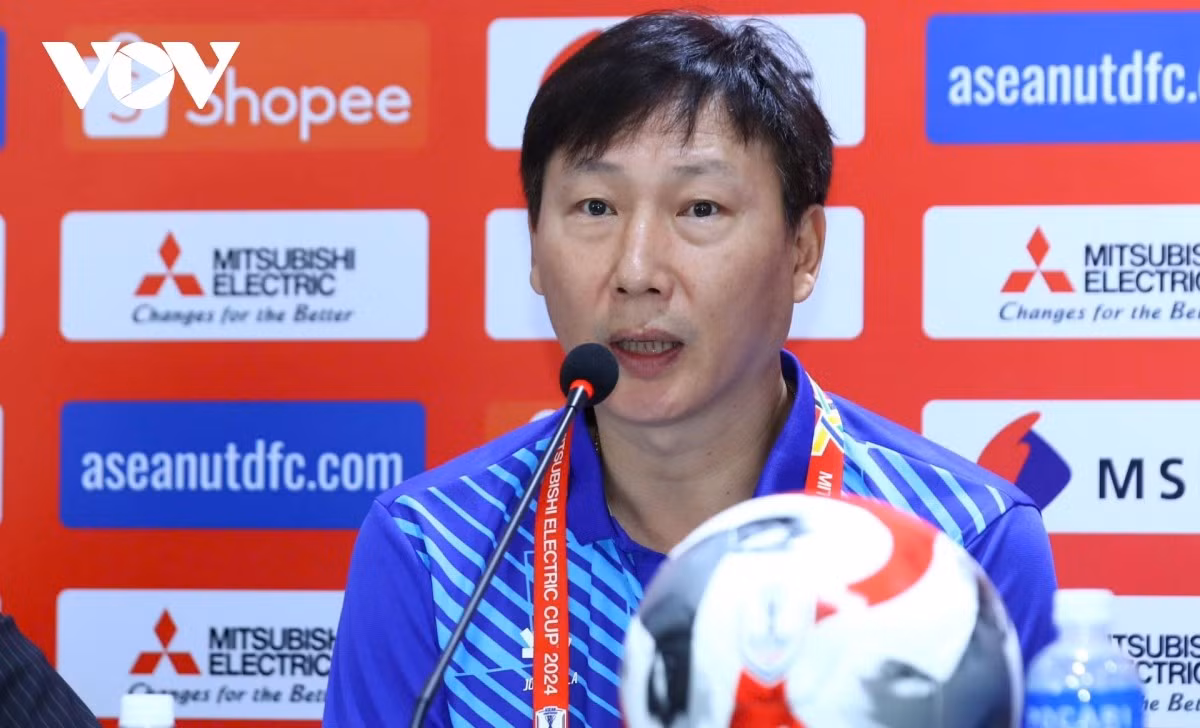HLV Kim Sang Sik tuyên bố thắng Thái Lan để vô địch ASEAN Cup 2024 (Ảnh: Như Đạt).