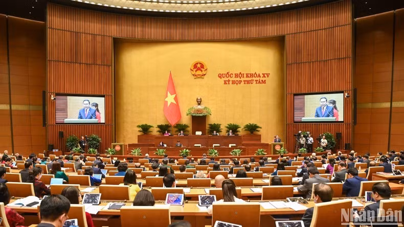Quang cảnh phiên khai mạc Kỳ họp thứ 8, Quốc hội khóa XV. (Ảnh: DUY LINH)