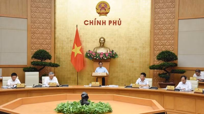 Thủ tướng Phạm Minh Chính chủ trì Phiên họp Chính phủ thường kỳ tháng 8/2024 (Ảnh: TRẦN HẢI).