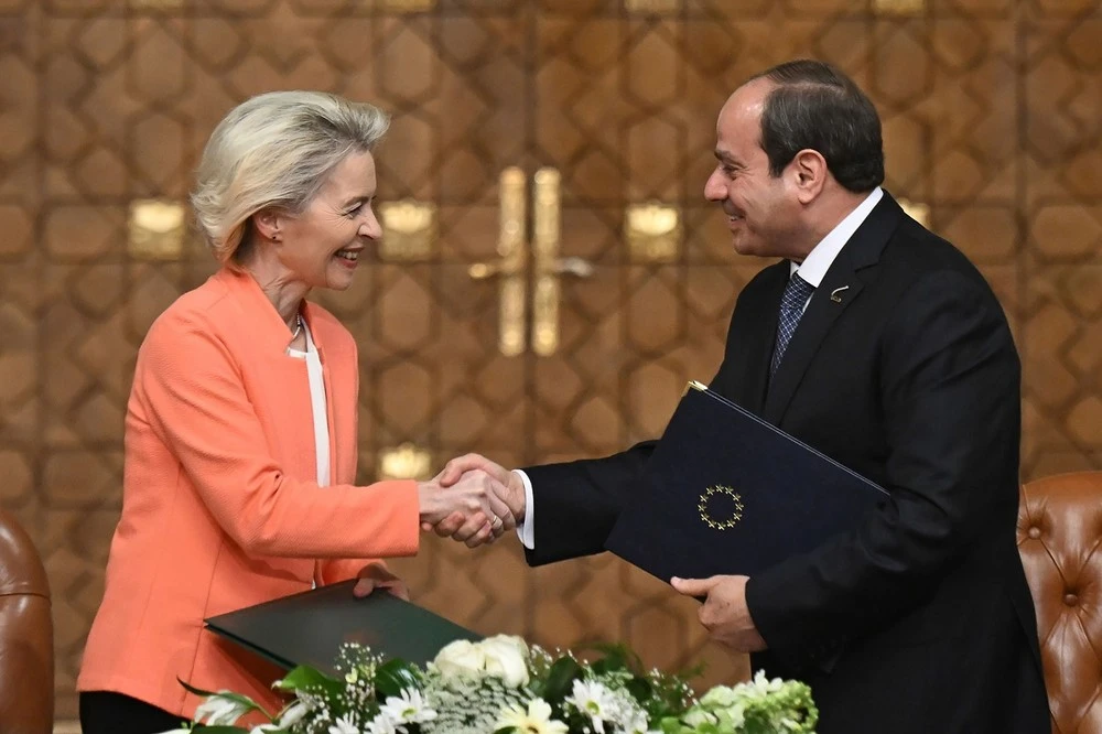 Tổng thống Ai Cập Abdel-Fattah El-Sisi và Chủ tịch Ủy ban châu Âu (EC) Ursula von der Leyen.