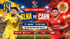 SLNA vs CAHN 18h ngày 31/10: Link xem trực tiếp, nhận định dự đoán