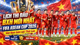 Lịch thi đấu, BXH FIFA ASEAN Cup 2026 mới nhất: Việt Nam bám sát Thái Lan
