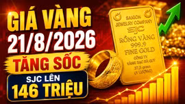 Giá vàng hôm nay 21/8: SJC, BTMC, PNJ tăng mạnh, vàng thế giới trên 4.500 USD
