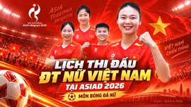 Lịch thi đấu tuyển bóng đá nữ Việt Nam tại ASIAD 2026 mới nhất