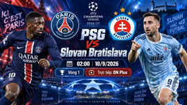 PSG vs Slovan Bratislava 2h ngày 10/9: Link xem trực tiếp, nhận định dự đoán
