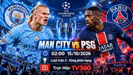 Man City vs PSG, 2h ngày 15/10: Haaland đối đầu Dembele tại Etihad