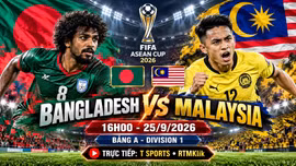 Bangladesh vs Malaysia 16h ngày 25/9: Link xem trực tiếp, dự đoán nhận định