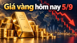 Giá vàng sáng hôm nay 5/9/2026: Vàng SJC giảm 1 triệu đồng/lượng