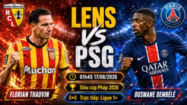 Lens vs PSG 1h45 ngày 17/8: Link trực tiếp, nhận định dự đoán siêu cúp Pháp