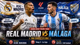 Real Madrid vs Málaga 22h ngày 30/8: Link xem trực tiếp, nhận định dự đoán