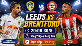 Leeds vs Brentford 20h ngày 30/8: Link xem trực tiếp, nhận định dự đoán