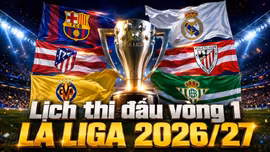 Lịch thi đấu vòng 1 La Liga 2026/27: Real Madrid, Barcelona đá ngày nào?
