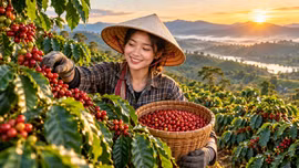 Giá cà phê hôm nay 27/9: Trong nước tăng mạnh, Robusta bật 77 USD