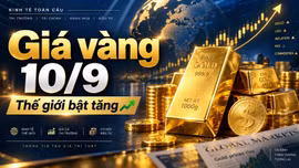 Giá vàng hôm nay 10/9: SJC đi ngang, vàng thế giới bật tăng 44 USD