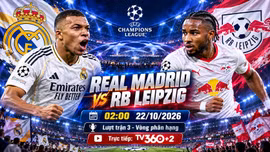 Real Madrid vs RB Leipzig 2h ngày 22/10: Link xem trực tiếp, nhận định dự đoán