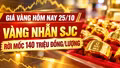 Giá vàng hôm nay 25/10: Vàng nhẫn SJC rời mốc 140 triệu đồng/lượng