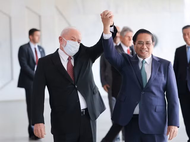 Tổng thống Brazil Luiz Inacio Lula da Silva và Thủ tướng Phạm Minh Chính.