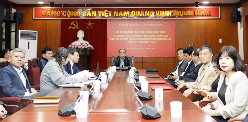 Các đại biểu tham dự Hội nghị tại điểm cầu Ban Tuyên giáo Trung ương.