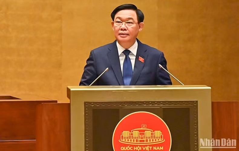Chủ tịch Quốc hội Vương Đình Huệ phát biểu khai mạc Kỳ họp thứ 5, Quốc hội khóa XV.
