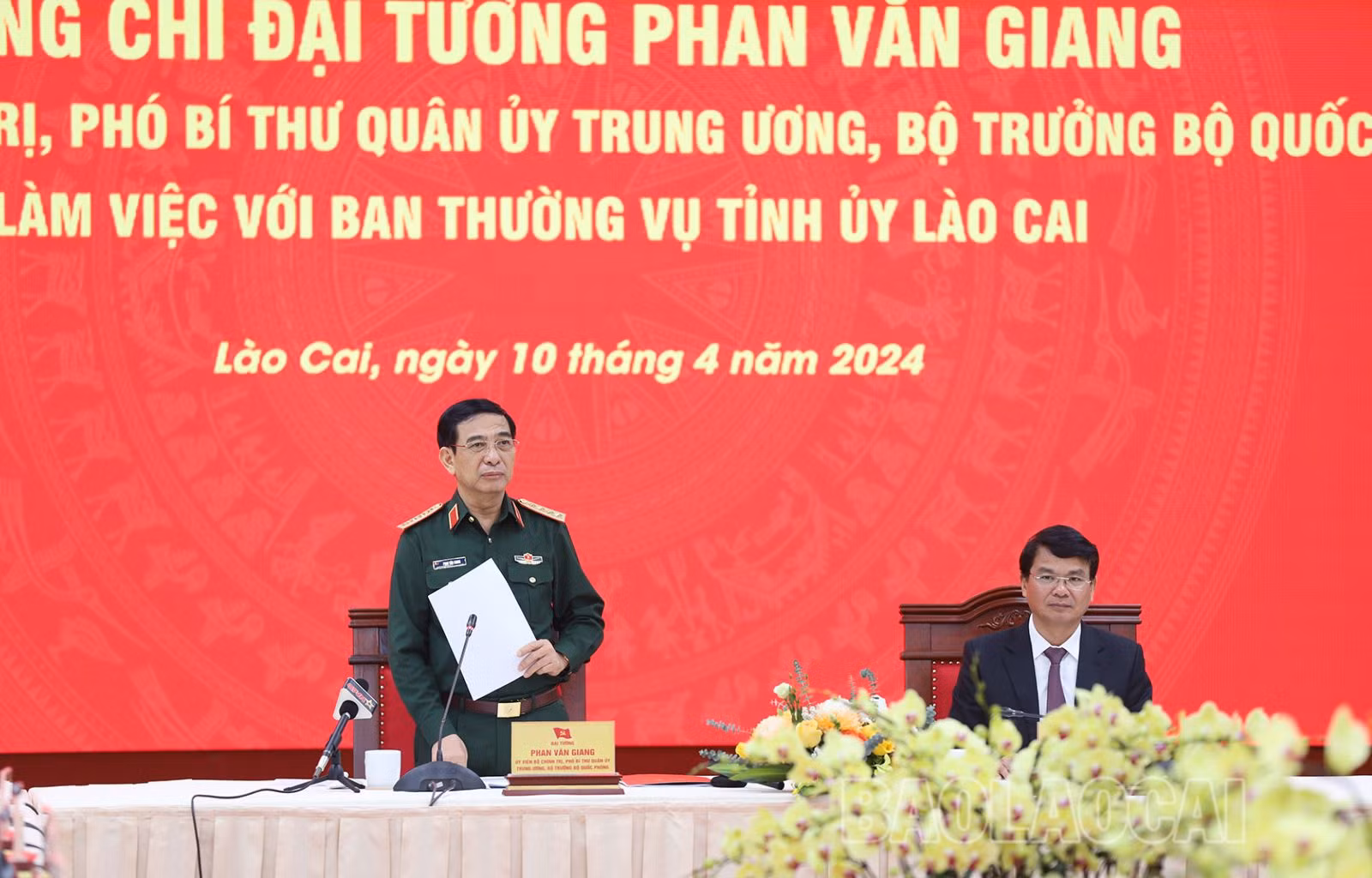 Đại tướng Phan Văn Giang, Bộ trưởng Bộ Quốc phòng phát biểu tại buổi làm việc (2).JPG
