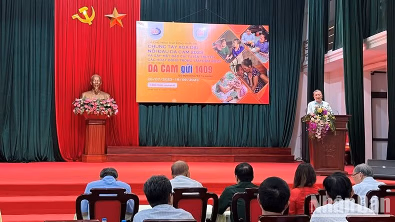 Phó Chủ tịch Hội Nạn nhân chất độc da cam/dioxin Việt Nam Nguyễn Văn Khanh thông tin về các hoạt động trọng tâm năm 2023.