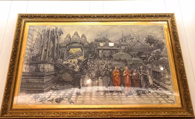 Tác phẩm “Lễ hội Khmer ở Cà Mau” đoạt giải xuất sắc - Ảnh: VGP/TT