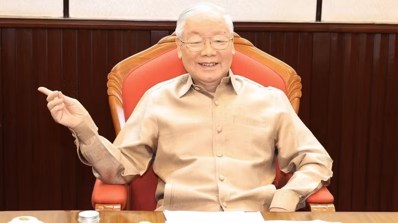 Tổng Bí thư Nguyễn Phú Trọng phát biểu tại cuộc họp. (Ảnh: Trí Dũng/TTXVN)