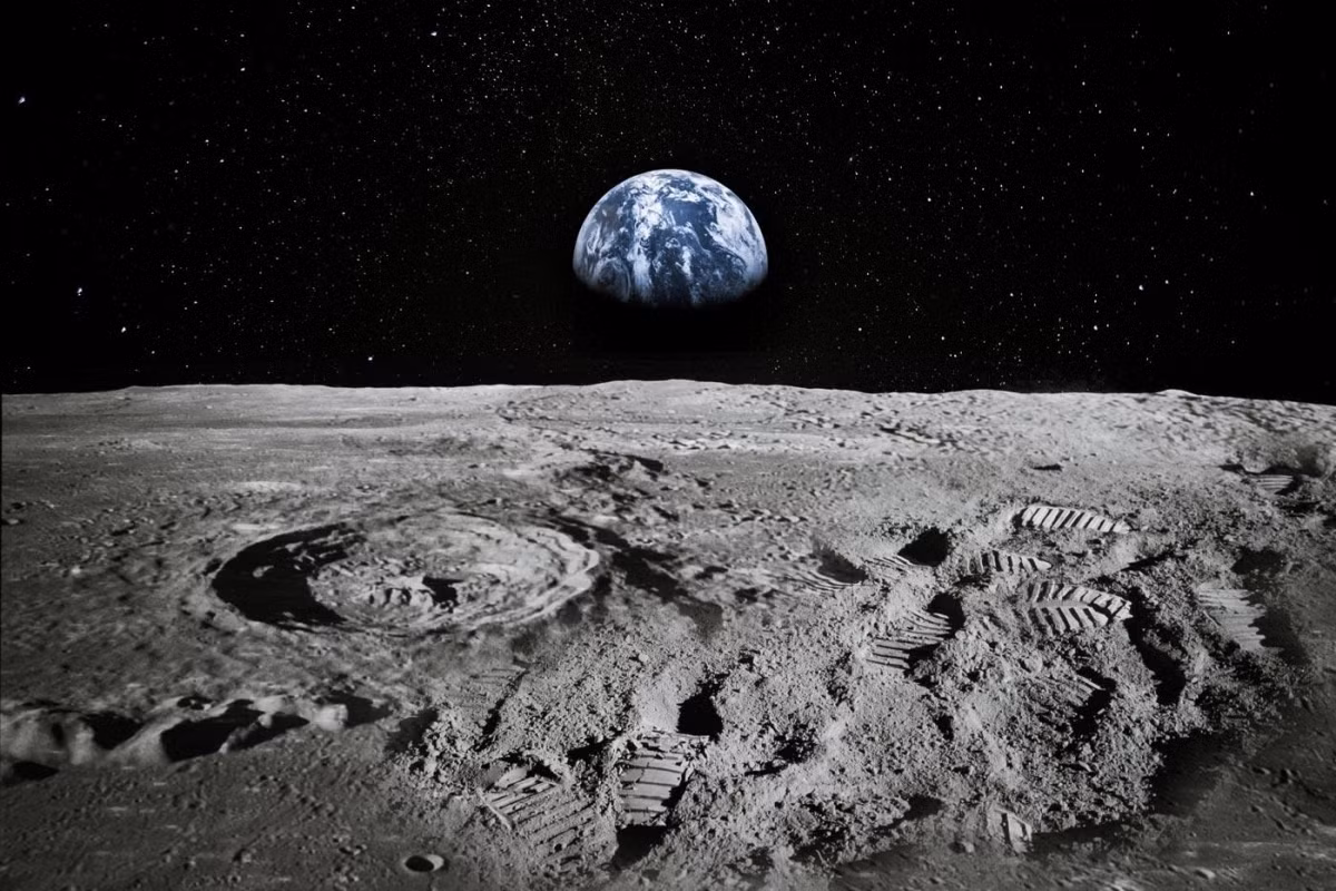 Trái Đất nhìn từ Mặt Trăng. Ảnh: NASA