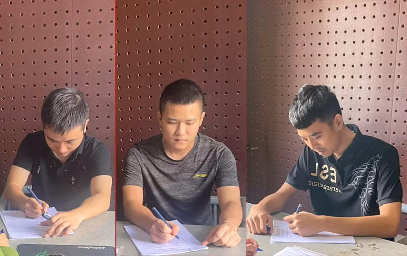 3 đối tượng Cao Vũ Trọng, Nguyễn Đức Long và Thái Minh Khoa.