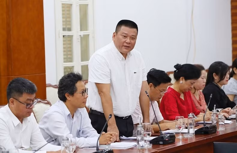 Nhà báo Nguyễn Ngọc Thanh, Trưởng Ban Nhân Dân điện tử (Báo Nhân Dân) phát biểu ý kiến.