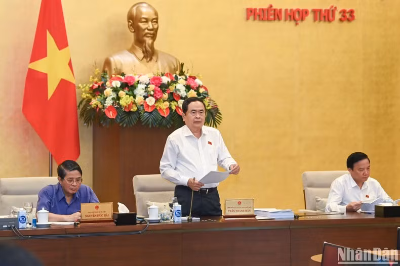 Phó Chủ tịch Thường trực Quốc hội Trần Thanh Mẫn phát biểu ý kiến.