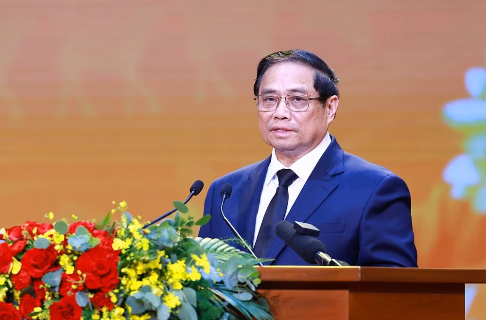 Thủ tướng Phạm Minh Chính phát biểu tri ân người có công với cách mạng.