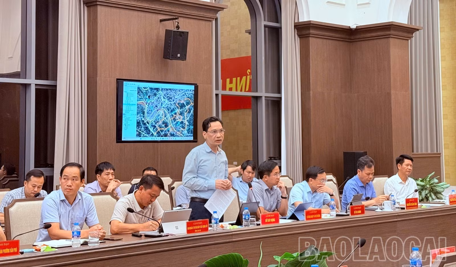 Đại diện Sở Xây dựng phát biểu tại buổi làm việc.
