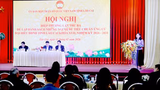 Hội nghị hiệp thương lần thứ ba để lựa chọn, lập danh sách những người đủ tiêu chuẩn ứng cử đại biểu HĐND tỉnh Lào Cai khóa XVII